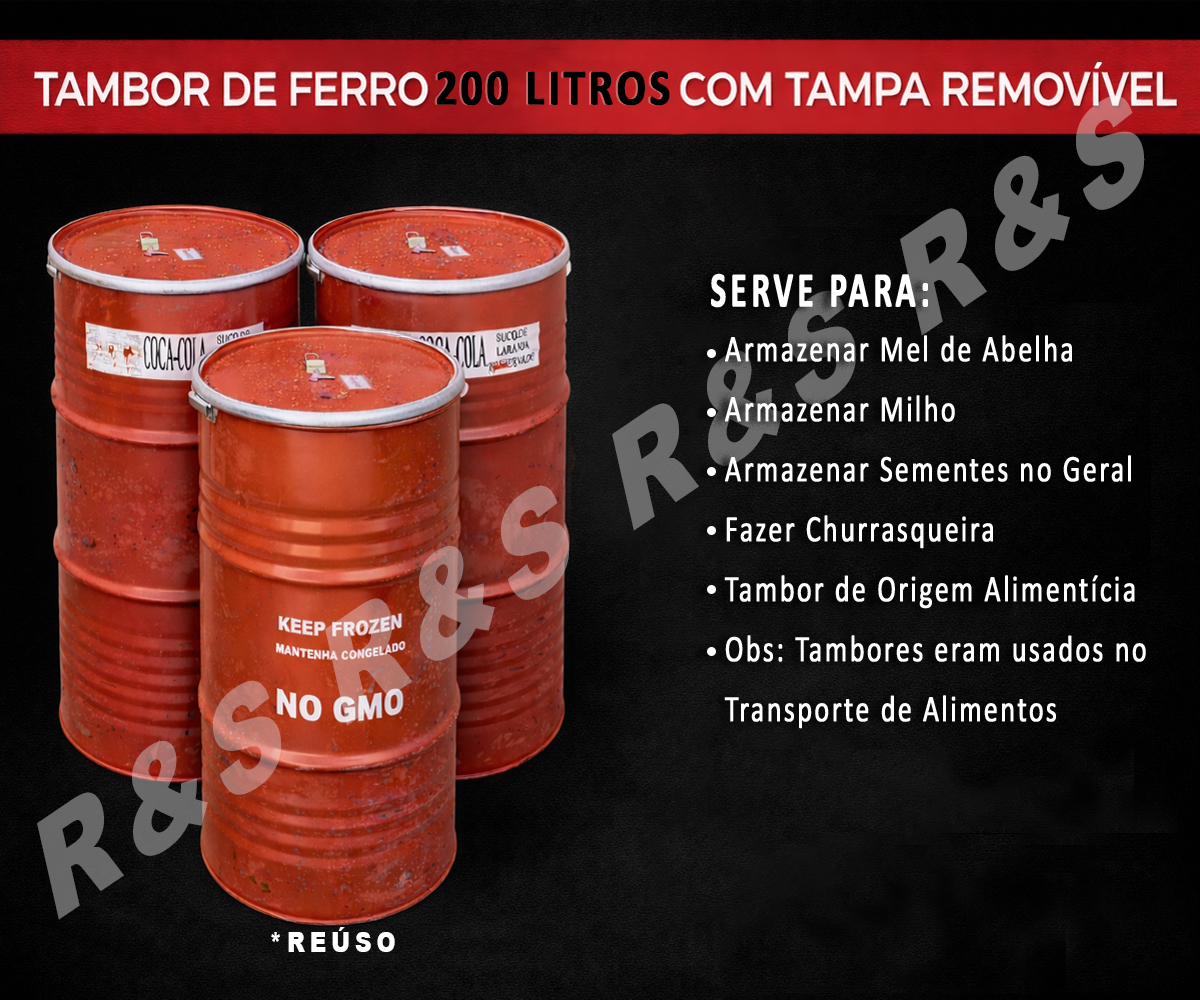 Tambor de Ferro 200 litros